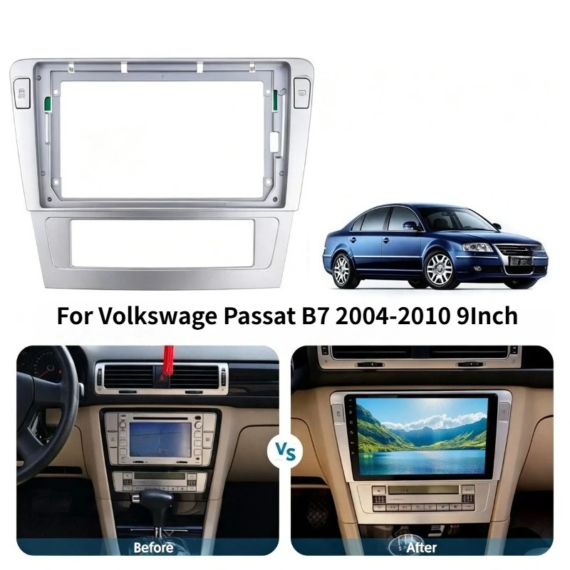 For Volkswage Passat B7 2004-2010 9Inch Car Stereo Radio Fascia Frame Refitting Dash Modification Navigation Panel Trim Bezel
