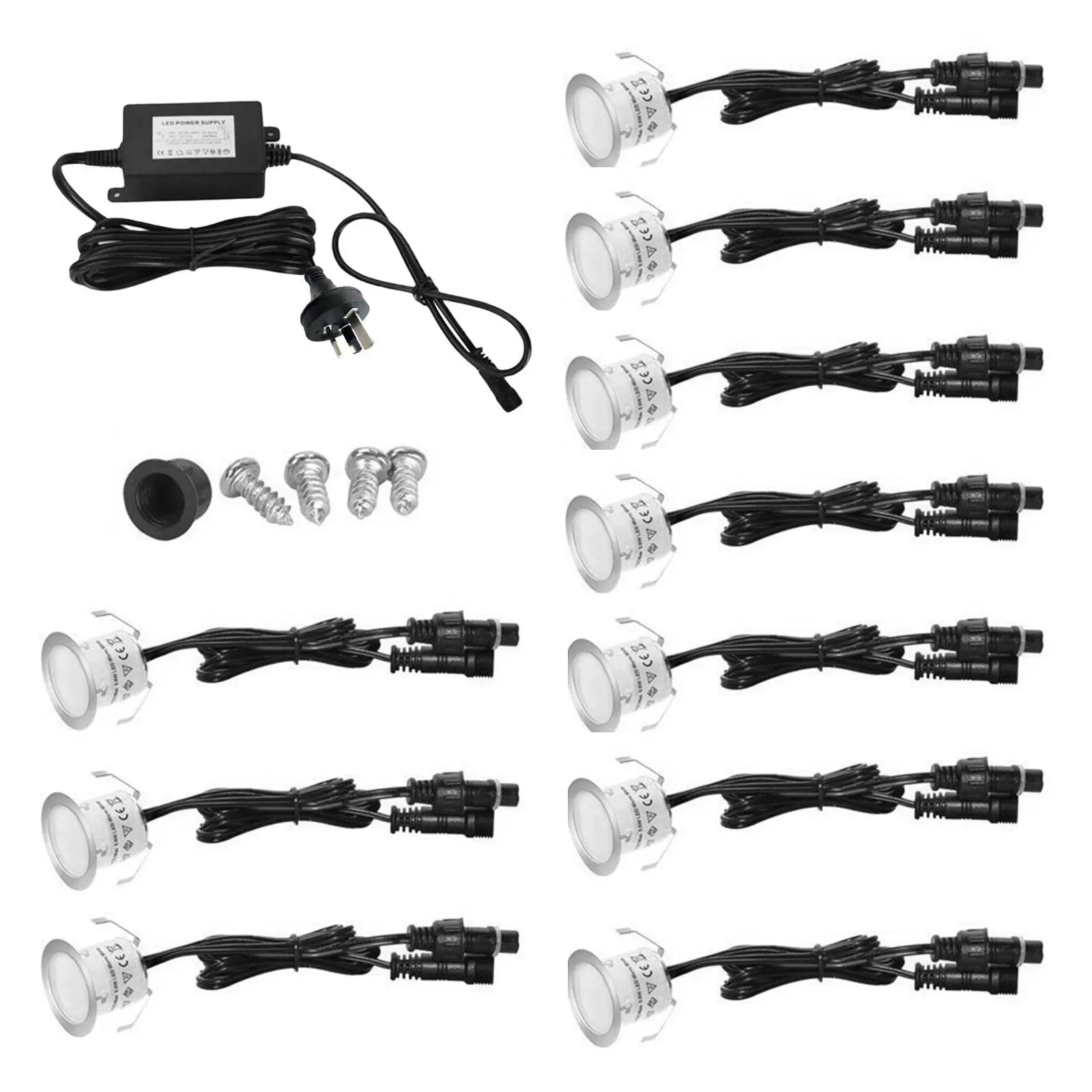 

10Pcs LED Deck Light IP67 Waterproof Lawn Lights Courtyard Lights Garden Path Lamp for Pathway Decking Garden Stairs Decoration