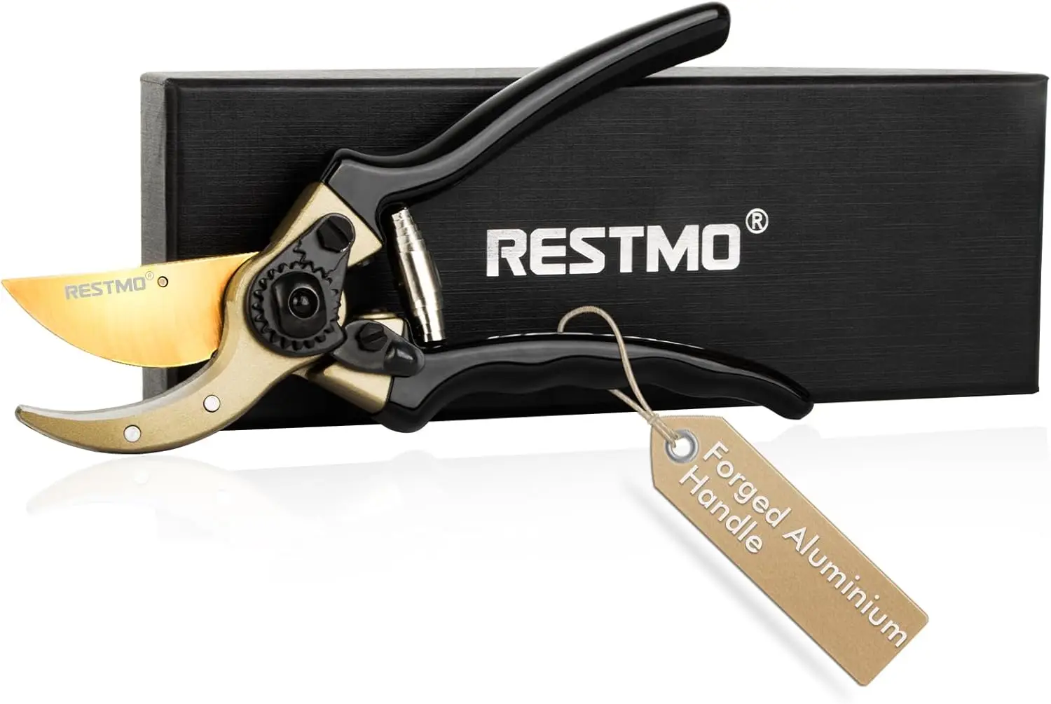 

8.6" Professional Pruning Shears, Premium Titanium SKS5 Steel Blade, Forged Aluminum Handles, Bypass Pruners for Gardening