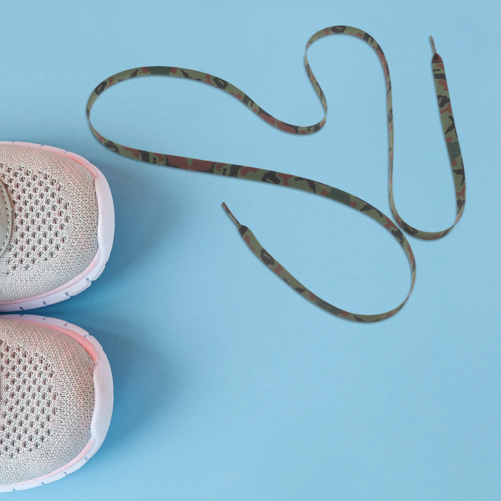 2pcs Camouflage Shoelaces Replacement Flat Sneaker Laces Patterned Sports Shoe Lace Vintage Work Boot Lace Athletic Durable