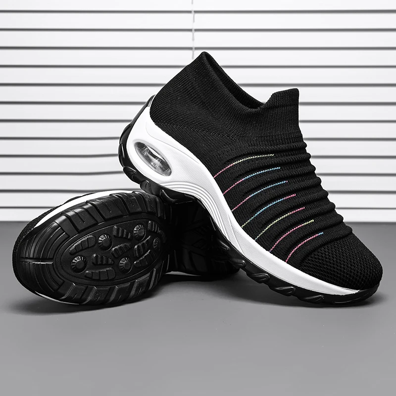 Height Increase Platform Women Sneakers Breathable and Cushion Casual Shoes For Women Dance Walking Shoes Slip On Sport Footwear