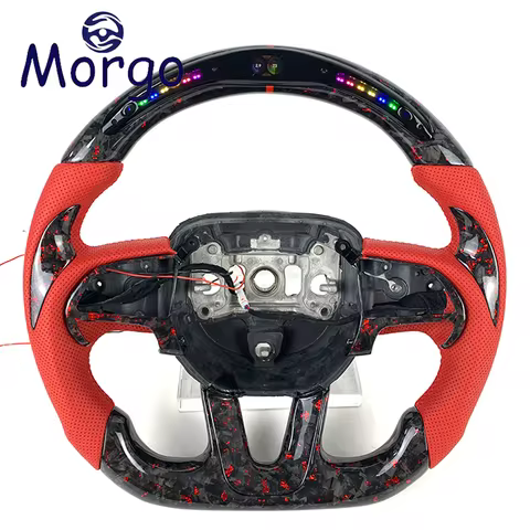 Cars accessories customized LED carbon fiber steering wheel for Dodge Challenger Charger Durango Hellcat Jeep Grand Cherokee SRT