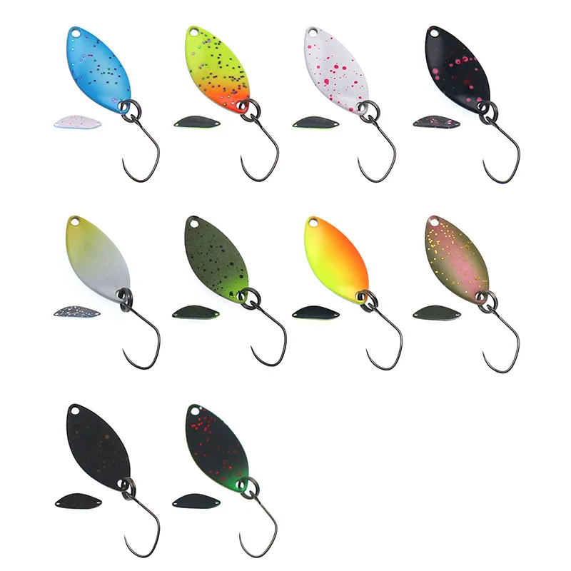 5pcs/lot 1.4g/24mm micro Metal Spoon Fishing Lure Hard Baits multicolor Sequins Single Hook Trout Lures Fishing Tackle