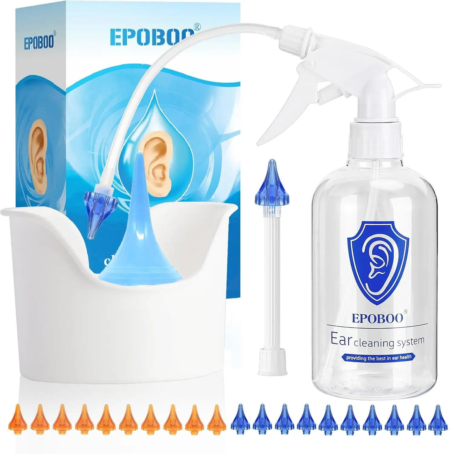 

Ear Wax Removal Spray Kit - Safe, Gentle Irrigation, FSA Eligible, 500ml Bottle with Accessories for Personal and Family Use