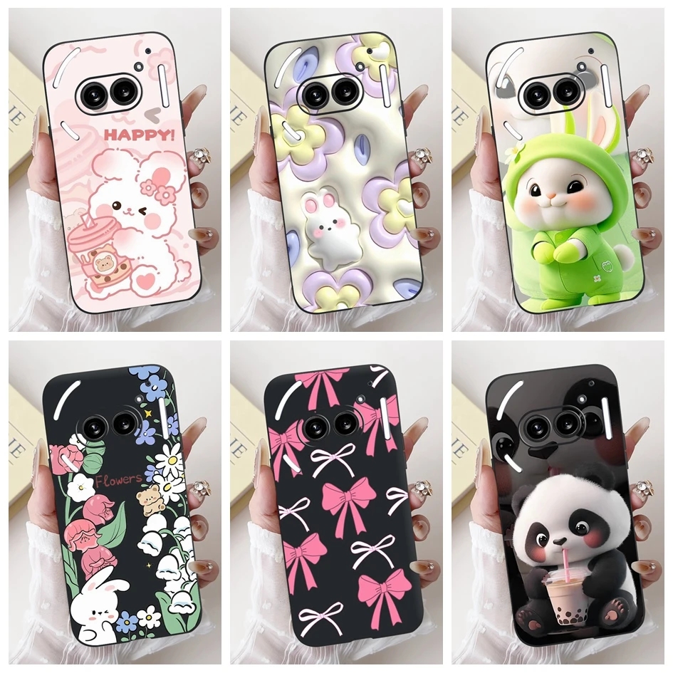 For Cover Nothing Phone 2a Case A142 A065 Phone2 Funda Lovely Cartoon Soft Black Silicone Phone Cases For Nothing Phone2a Bumper