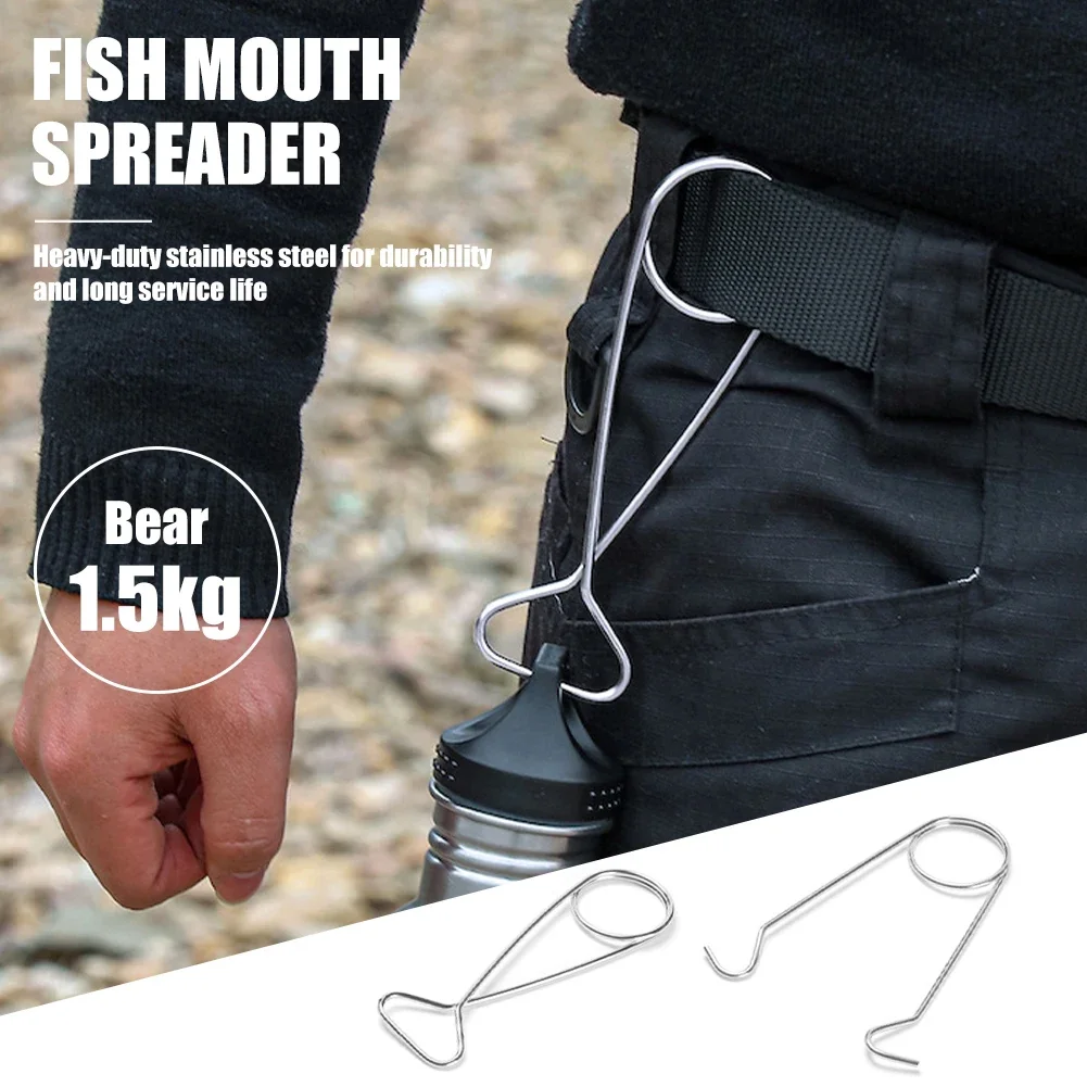 

Portable Fish Mouth Spreader Stainless Steel Fishing Decoupling Device Fish Mouth Opener Water Bottle Hanger Camping Accessories