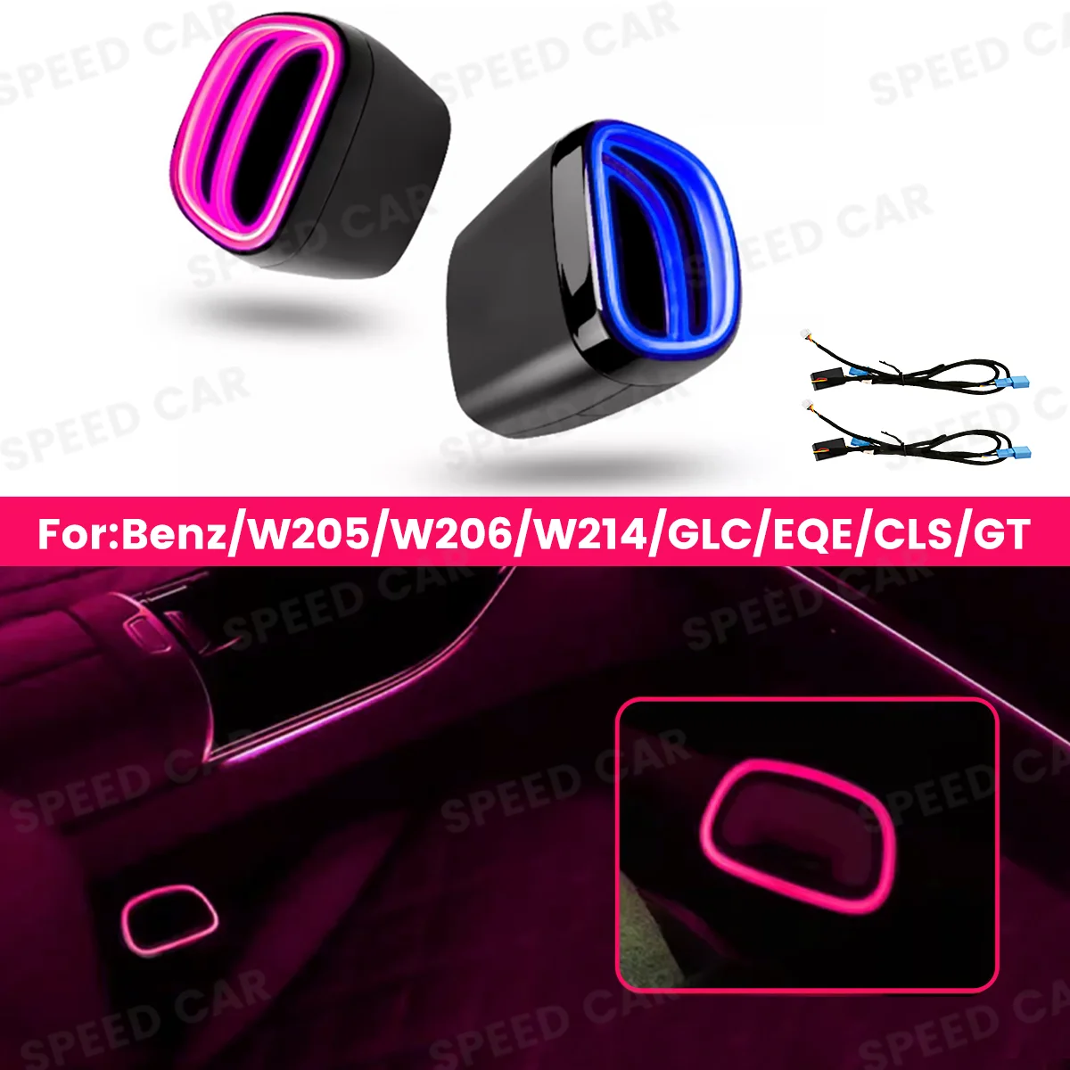 

LED Seat Belt Buckle Ambient Light for Mercedes-Benz W205 W206 W214 GLC EQE CLS GT - Interior Car Accessory