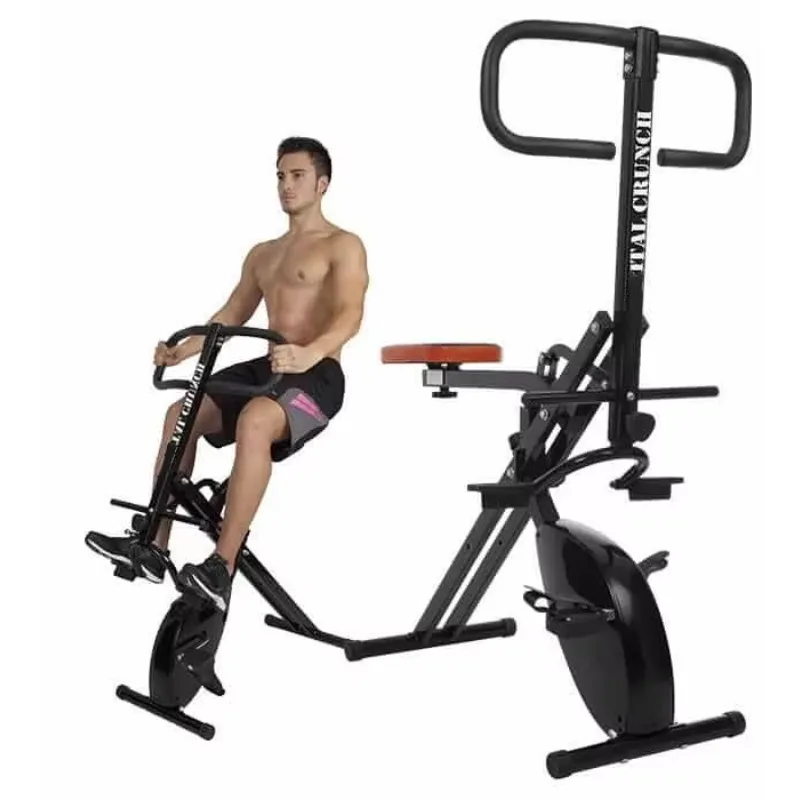Nuevo Equipo de Gimnasio 2 en 1, Total Body Crunch Rider, Máquina de Ejercicios de Musculación con Simulador de Montar a Caballo y Bicicleta Magnética