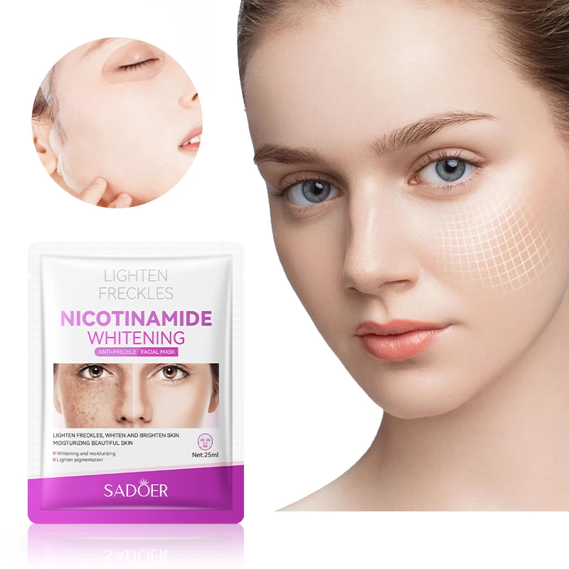 5/10/15pcs SADOER Niacinamide Mask, moisturizing, brightening skin tone, lightening spots, locking in moisture, anti-wrinkles