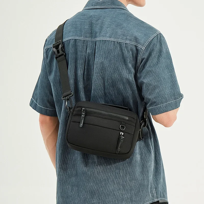 

Japanese Men's Shoulder Crossbody Bag 2025 Black Waterproof Oxford Cloth Portable Fashion Simple Small Boys Messenger Bag