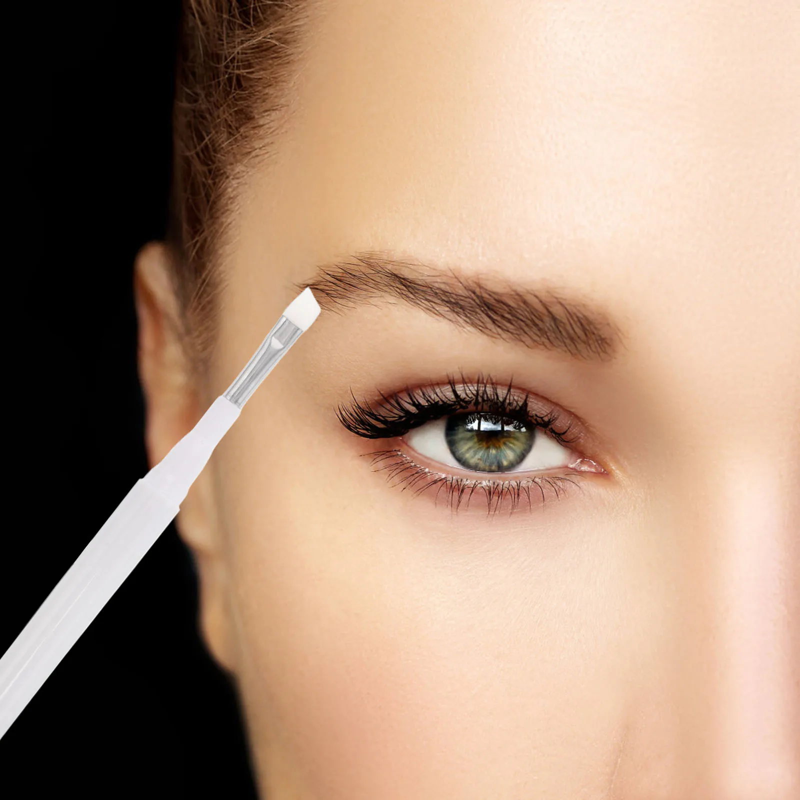 3-teilige, kappengeschützte Silikon-Augenbrauenpinsel mit feinen Borsten für scharfe Augenbrauenformung, Mischung, Lidschatten und Mascara-Reinigung, waschbar