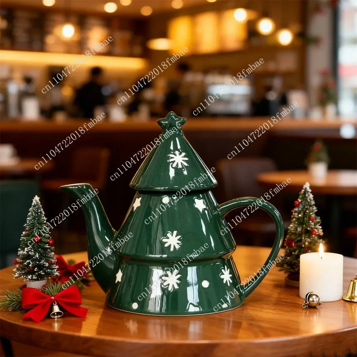 Ceramic Christmas Coffee Mug Teapot Plate Tree Star Candy Dish Nordic Party Kitchen Tableware Cake Snack Drinkware Gift