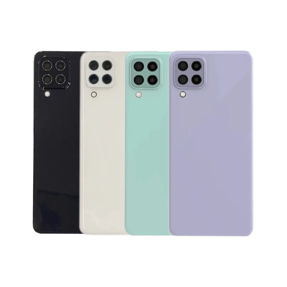Tapa de batería trasera nueva para Samsung Galaxy A22 4G, panel trasero, carcasa, con lente de cámara 3