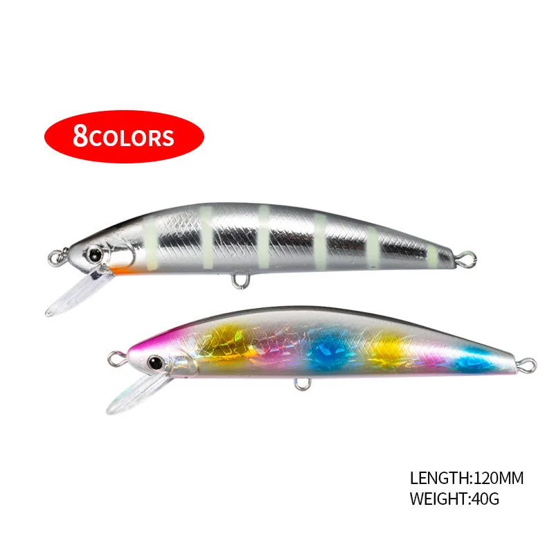 

120mm 40g Sinking Minnow Fishing Lure Sinking Lure Hard Bait Long Casting Boat Sea Tuna Mackerel Big Fish Wobbler