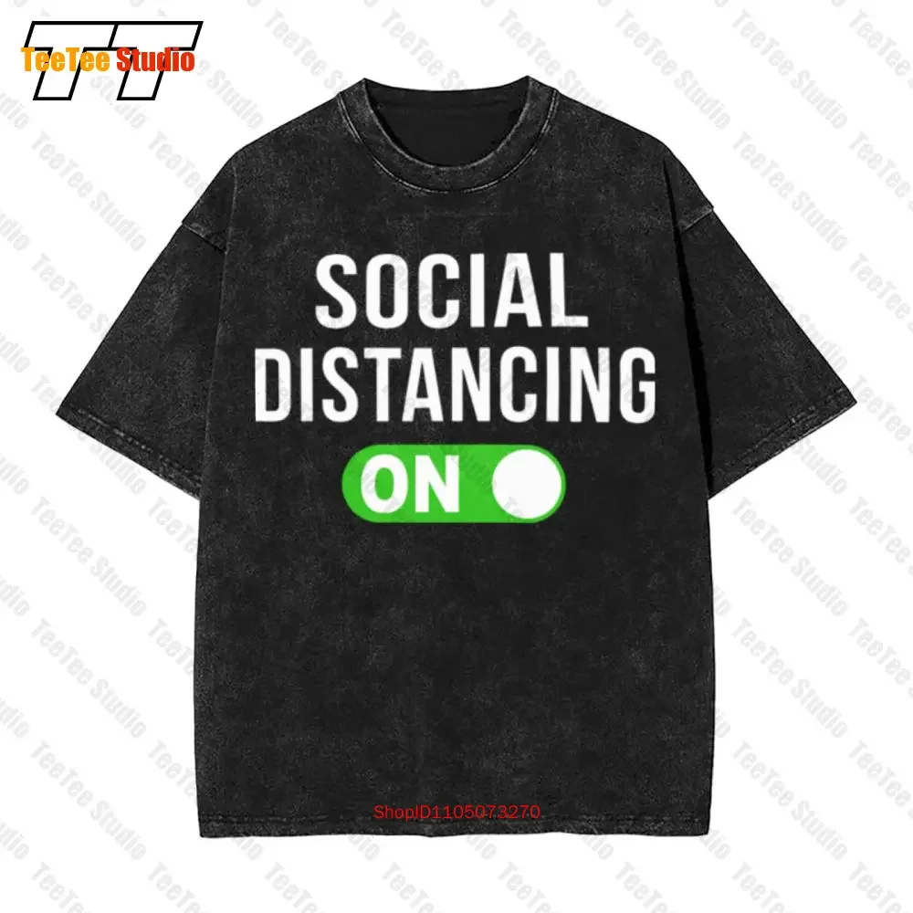 Social Distancing Mode On Vintage Oversized T-Shirt 9LAS