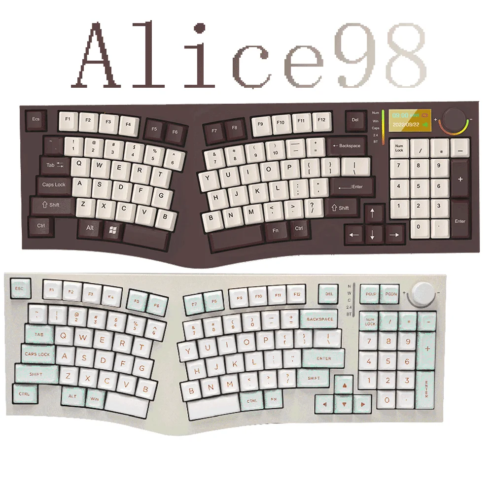 FEKER Alice98 اللاسلكية الميكانيكية الساخن مبادلة مريح لوحة المفاتيح 3-طرق عبر RGB طوقا هيكل الإضاءة الجنوبية 8000 بطاريات