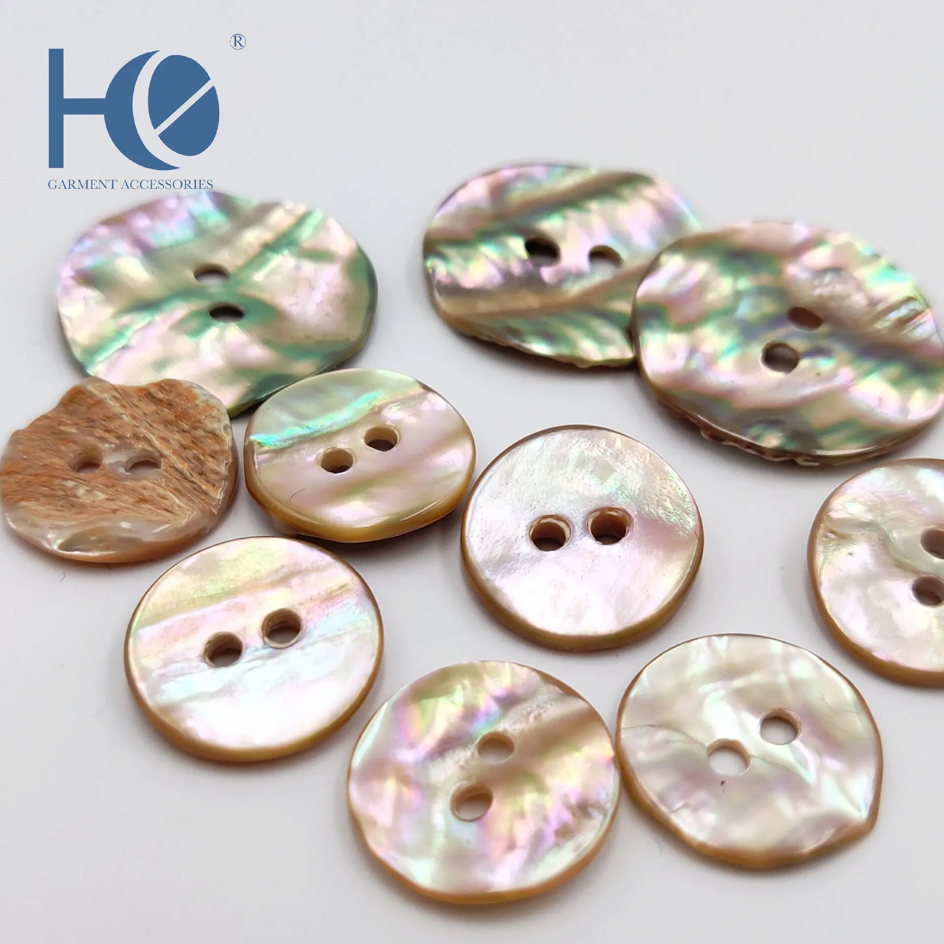 10PC Natural Abalone Shell Mother of Pearl Dazzling Round 2-holes Flatback Buttons Sewing Supplies Crafts Shirt Scrapbook Decor