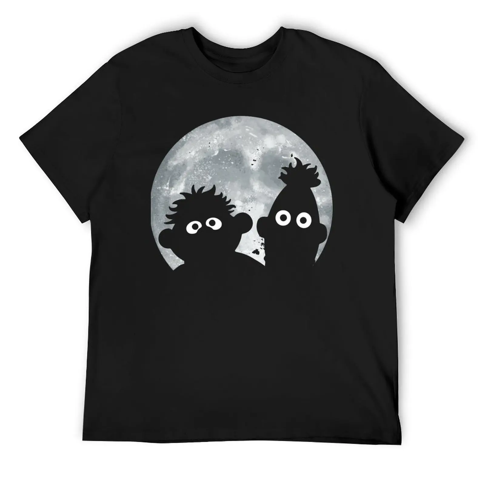 

Ernie And Bert Moon T-Shirt oversized t shirt plus sizes vintage anime shirt heavyweights black t shirts for men