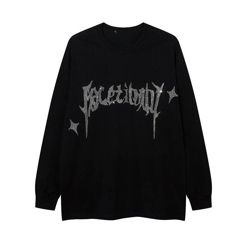 

Осень-зима 2025: толстовка с круглым вырезом в американском темном стиле с буквенным принтом, высококачественный роскошный топ для мужчин и женщин