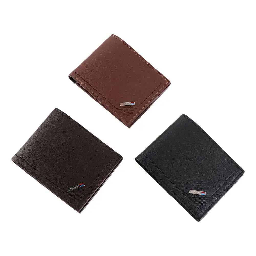 PU Leather Men's Short Wallet Multi-position Large Capacity Male Leather Purse ID Card Holder Coin Pocket Men Coin Pocket