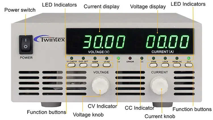 Twintex Constante Stroom 10a 12a Afstandsbediening Op Uit Controle Precieze Dc 100V Programmeerbare Voeding