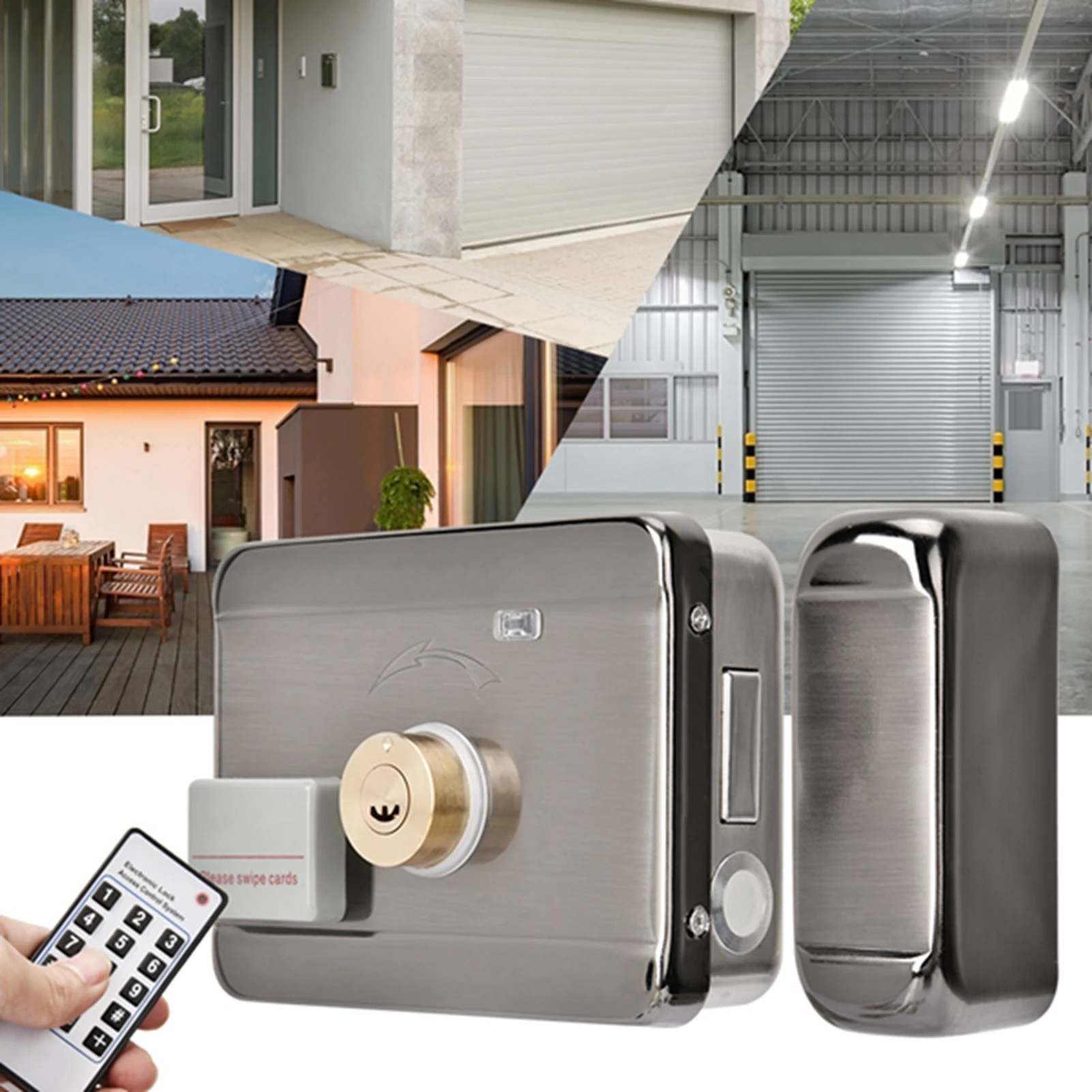 12V Door Lock Door Lock Intelligent Door Lock Smart Door Lock Electronic Access Intelligent System ID Double Head 12V Door Lock