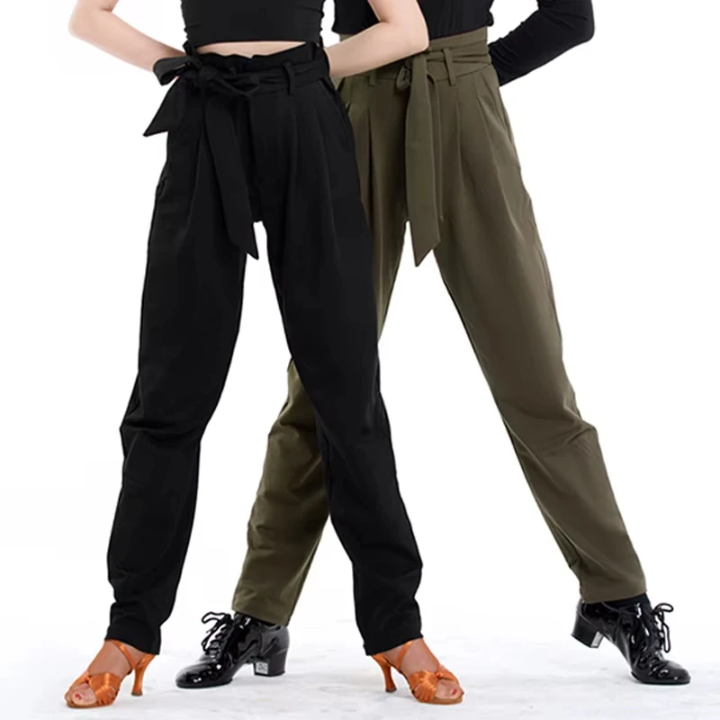 

New Latin Dance Pants For Women Men Dance Costume Black Grey Pants Tango Trousers Modern Chacha Latin Dance Clothes Women