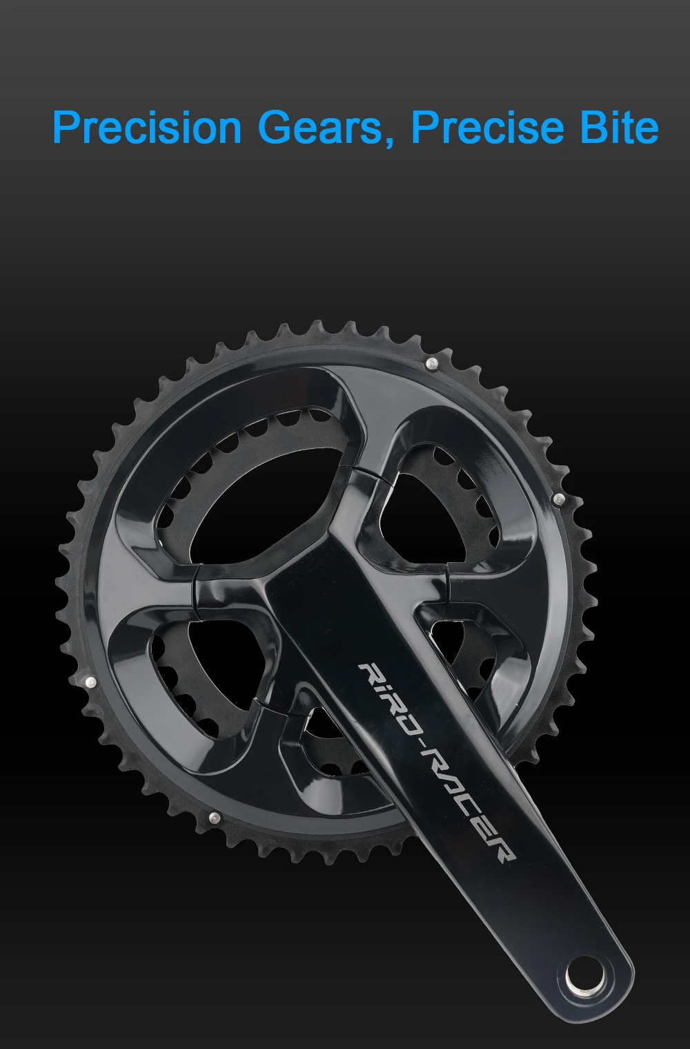 RIRO RACER R8 Rennrad-Kurbelgarnitur, ultraleichtes Kettenblatt, 170 mm, 50–34 Zähne, Kettenblätter, hohle integrierte Faltrad-Kurbelgarnitur – Detail 2