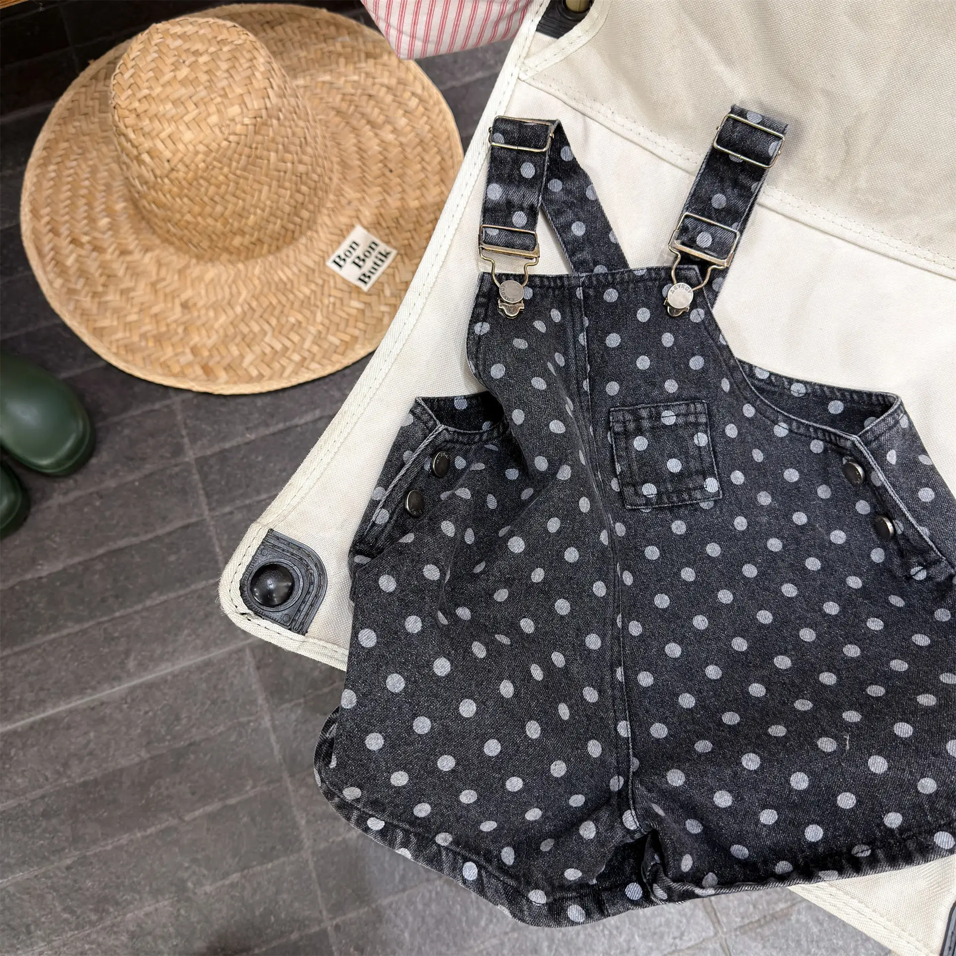 2026 Summer New Children Denim Overalls Girls Loose Strap Shorts Kids Sleeveless Jumpsuit Boys Jeans Baby Casual Pants view 6