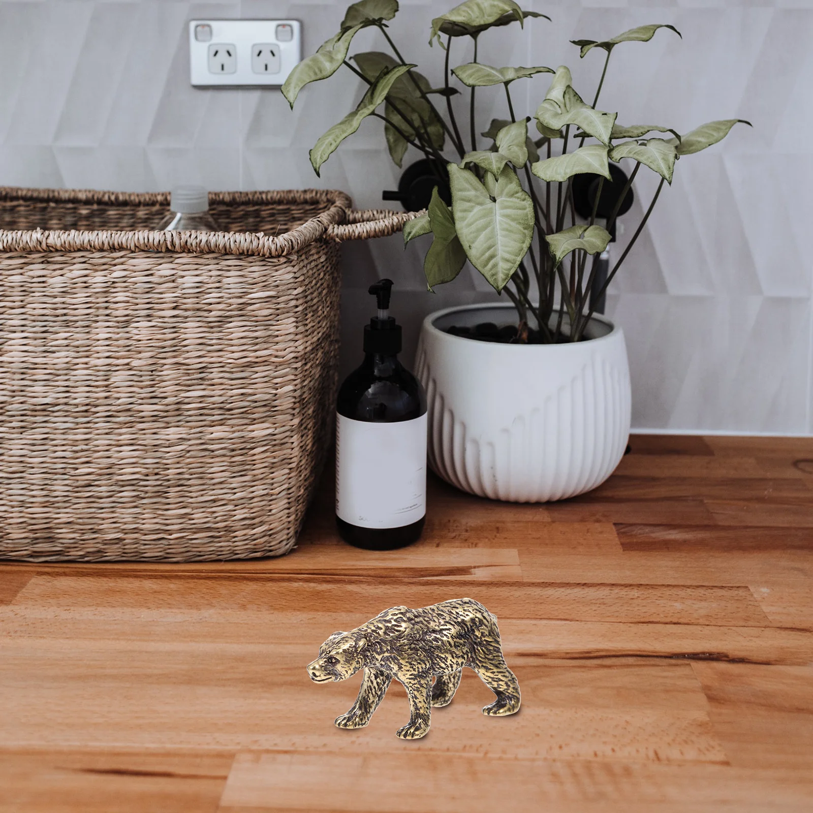 

Black Bear Copper Ornament Decorative Tea Pet for Home Office Desktop Adornment Tea