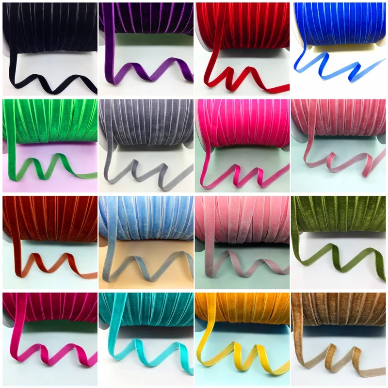 5 Yards 3/8"(10mm) Velvet Ribbon Wedding Party Decoration Handmade  Gift Wrapping Hair Bows DIY Christmas