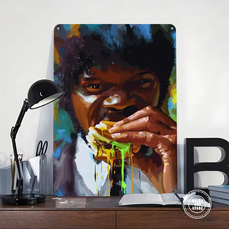 Jules Pulp Fiction Printed Poster Customized Retro Wall Art Vintage Metal Tin Signs for Luxury Decoration Gaming Bar Accessories