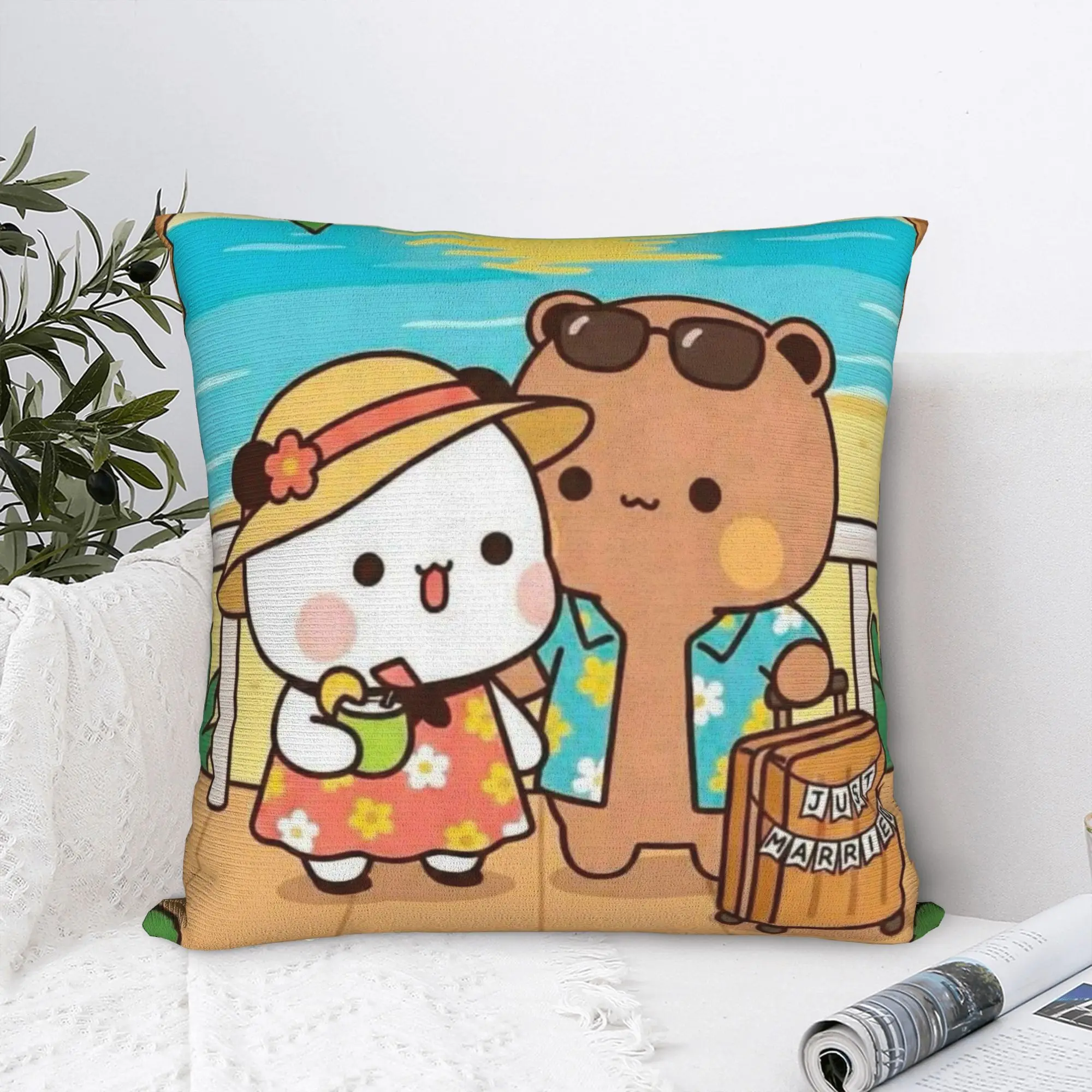 Kawaii Panda Bubu Dudu Square Pillow Case Summer Beach Cushion Covers Awesome Decorative Throw Pillow Case Cover for Home 18