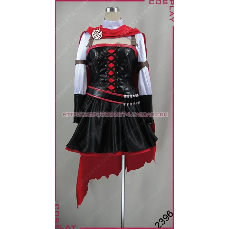 

2025 Anime Rose Cosplay Red Dress Cloak Battle Uniform Hollowen Karneval Party Supply Costume
