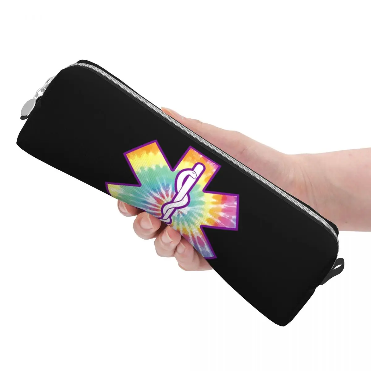 EMT المسعف نجمة الحياة EMS الملونة التعادل صبغ مقلمة أكياس القلم صندوق القلم للبنين بنات مكتب قلم رصاص الحقيبة حقيبة مستحضرات التجميل #3