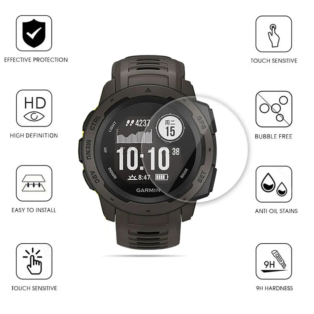 シェル PC ケース保護 + ガラスフィルムガーミン本能 2/2S スマートウォッチカバーケース保護バンパースポーツスクリーンプロテクター