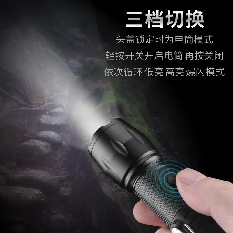 Multifunctional Aluminum Shell Waterproof Double Arc Cigarette Lighter Outdoor Camping Ignition Tool with Flashlight Lighting