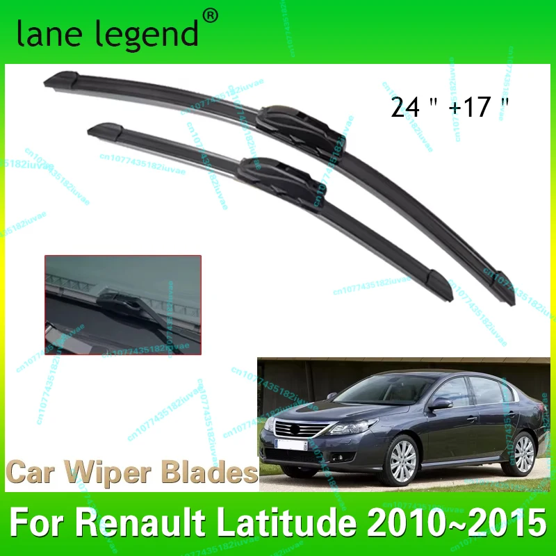 2x For Renault Latitude Samsung SM5 Safrane Code L70 Accessories 2010~2015 Car Front Wiper Tablet Blades Rubber Windows Cleaning