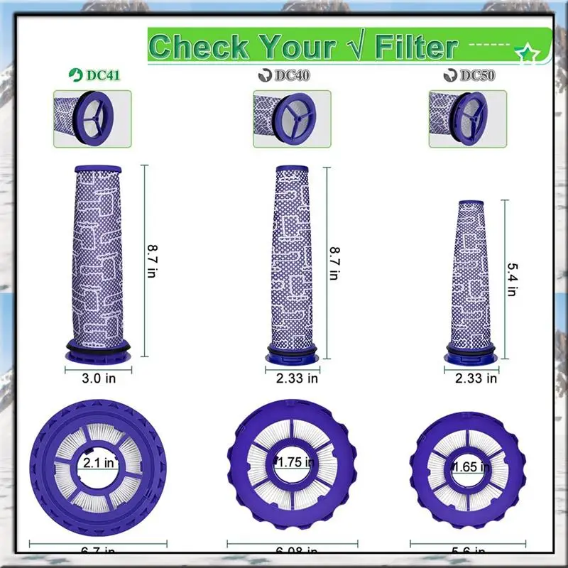 

AS59 -Vacuum Cleaner Accessories Hepa Post-Motor Filter Pre-Motor Filter Compatible Part 920769-01&920640-01