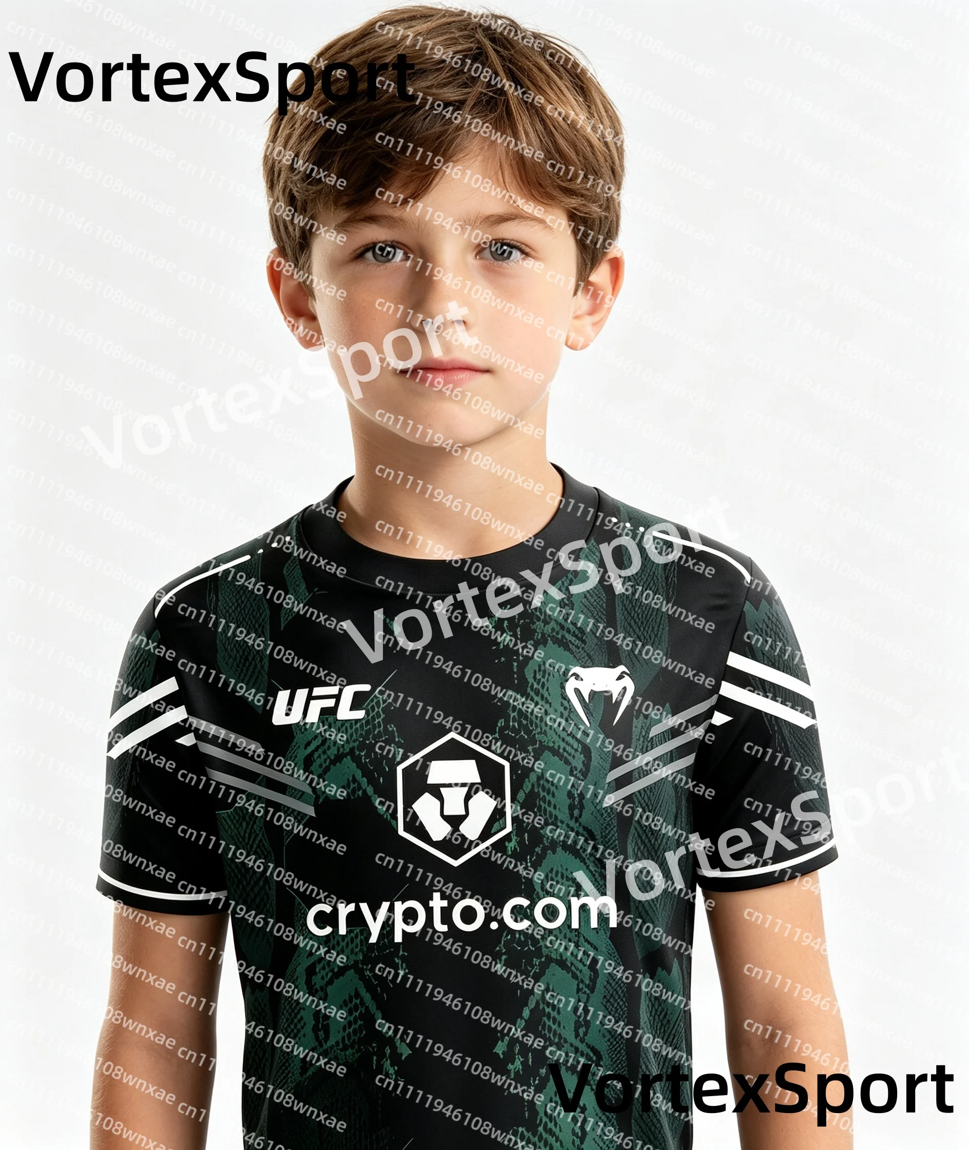 Neu eingetroffen: Kinder- und Herren-UFC-Box-T-Shirt, schnelltrocknend, alle Größen, Kurzarm, Rundhalsausschnitt, für Boxtraining und Fitness. – Detail 8