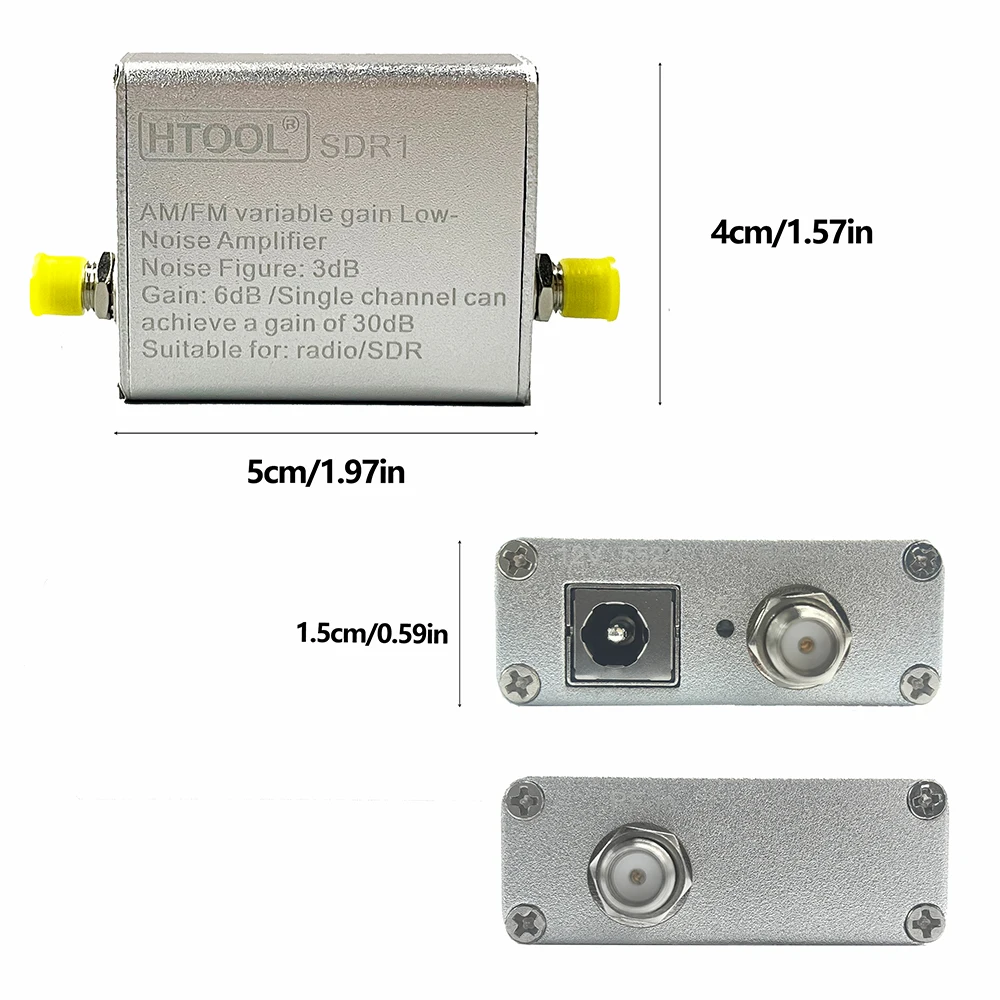 HTOOL SA6 Low Noise Amplifier HT004/HT004A/SDR1 65-162.5MHz FM Antenna Signal Amplifier Gain 20dB 30dB SDR Radio RF LNA