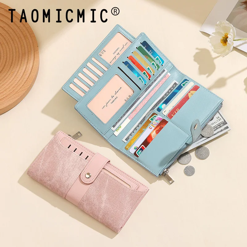 

Western Patchwork Long PU Leather Large Capacity Women Wallet Multi-card slot Two Floded Purse for Ladies