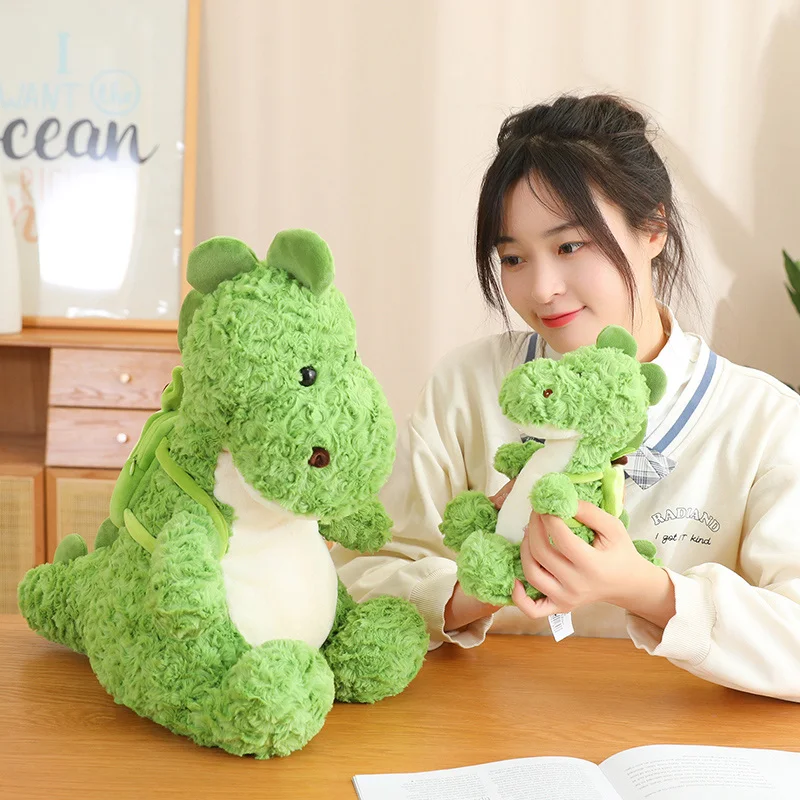 

23/35/45cm Kawaii Green Dinosaur Plush Toy Stuffed Animal Carrying Avocado Bag Lovely Baby Appease Pillow Funny Gift