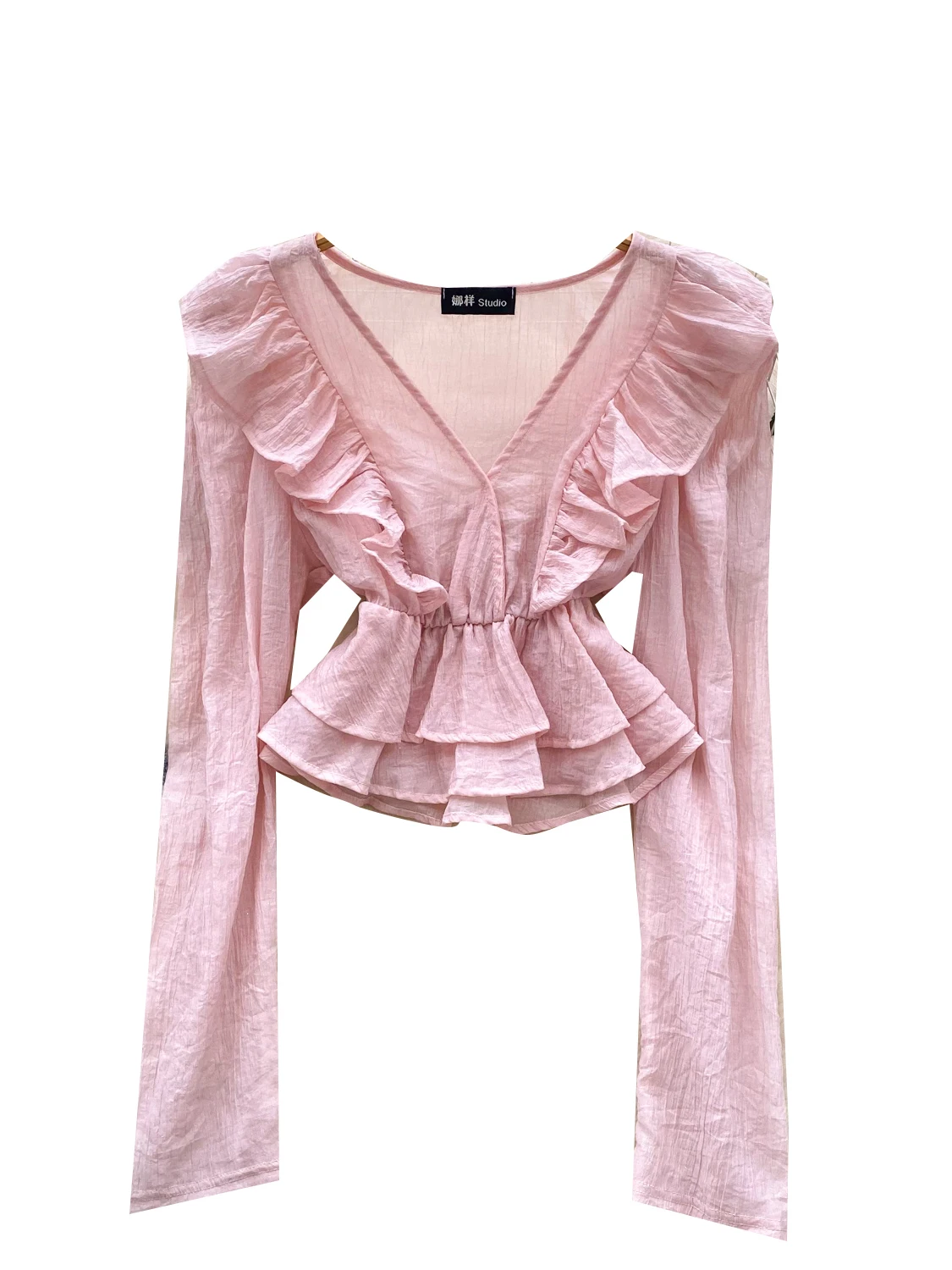 Ele Long Sve femmes irt été profond V Ne dentelle garniture mince doux Aosphère dame haut trajet Sle coupe ample