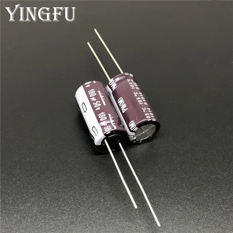 10pcs 180uF 50V NICHICON PM Series 10x20mm 50V180uF Super Low Impedance Long Life Aluminum Electrolytic capacitor