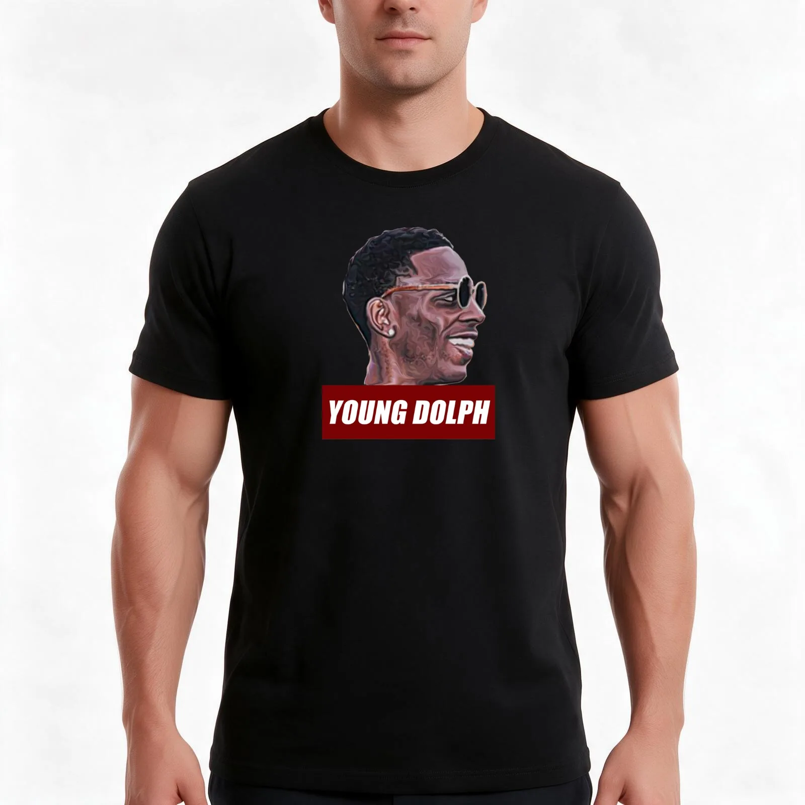 Young dolph T-Shirt, Summer Casual Cotton Tee, Oversized Streetwear Tops, Vintage Graphic Print, Loose Fit Short Sleeve