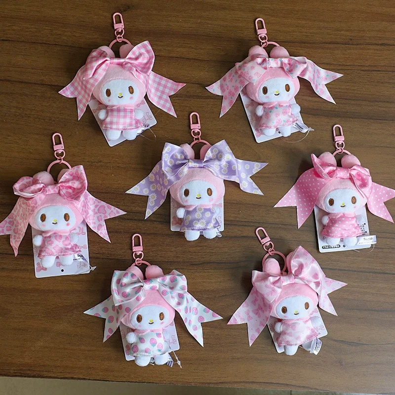 Anime Cartoon Knuffel Hanger Roze Leuke Boog Geanimeerde Randpop Tas Hanger Decoratie Sleutelhanger Meisjesachtig Verjaardagscadeau
