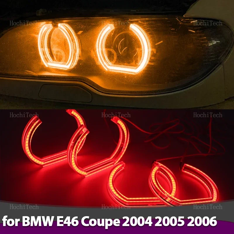 

RGB App control LED Angel Eyes Ring Lamp Автомобильные ходовые огни DRL для BMW E46 Convertible Coupe 2004 2005 2006 LCI ксеноновая фара