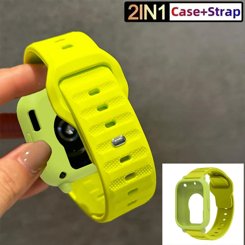 シリコンケース + ストラップ Redmi Watch 5 Lite / 5 アクティブ交換用ブレスレットベルトスマートウォッチバンド保護シェルカバー