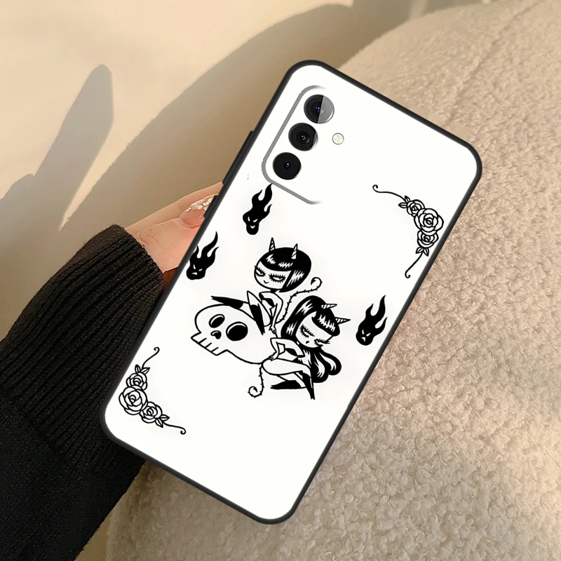 Nightmare Sassy Girl Monster Witch Case For Samsung Galaxy A14 A24 A34 A54 A52 A32 A22 A12 A51 A71 A73 A53 A33 A23 A13 Coque